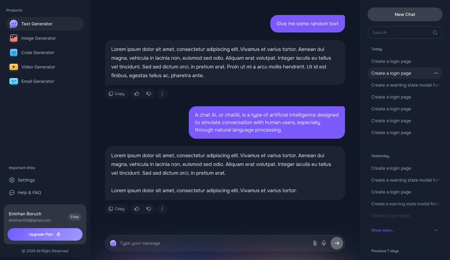 Ai-Drop chat workspace preview
